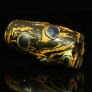 Ancient mosaic bead with yellow & black glass canes 382MSAc